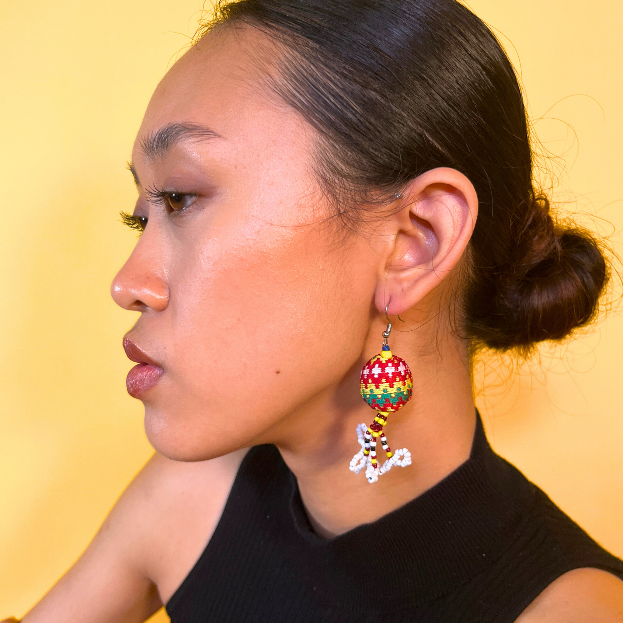 Kalinga Ball Earrings (Small Beads)